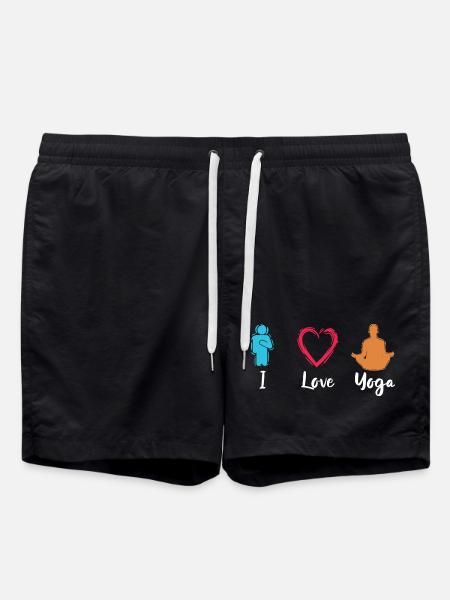 I love yoga - Swim Trunks - black
