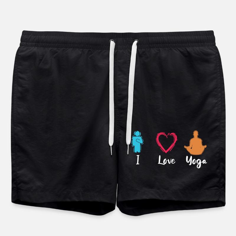 I love yoga - Swim Trunks - black