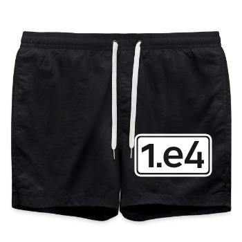 1.e4 Ouverture des échecs Symbole de l’équipe du club d’échecs - Short de bain - noir - Devant - AI Model Male 185 light (185cm)