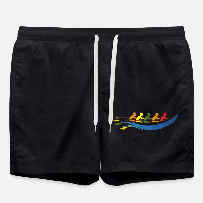 Rowing Team Comic Look - Swim Trunks - black