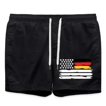 Deutschland USA Flagge Deutsch Amerikaner - Badeshorts - Schwarz - Vorne - AI Model Male 185 light (185cm)
