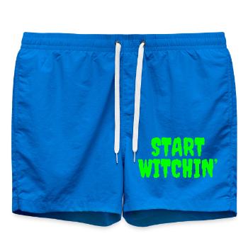 Vibrant Green Witching Start Phrase - Swim Trunks - cobalt blue - Front