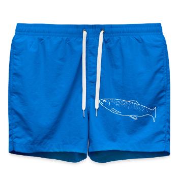 Trout lineart - Swim Trunks - cobalt blue - Front