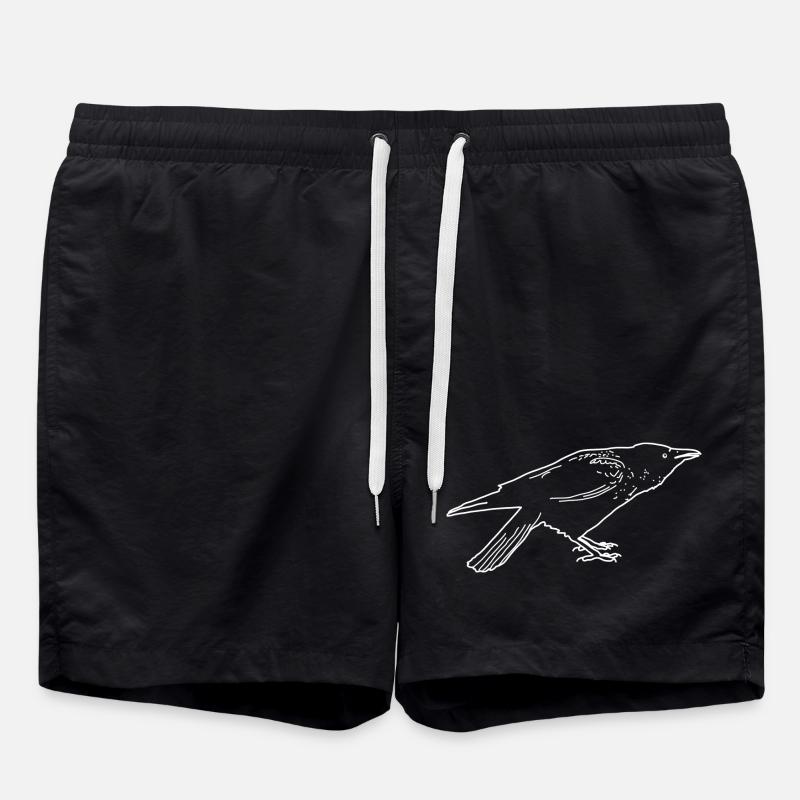 Crow linears - Swim Trunks - black