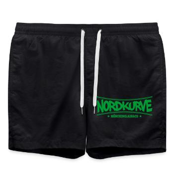 Nordkurve Mönchengladbach | Farbe änderbar - Badeshorts - Schwarz - Vorne - AI Model Male 185 light (185cm)