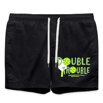Pickleball-Spieler - Badeshorts - Schwarz - Vorne - AI Model Male 185 light (185cm)