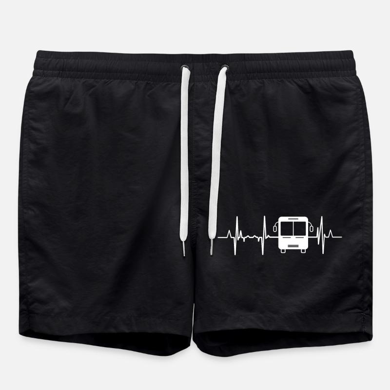 Bus Heartbeat - Swim Trunks - black