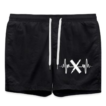 Architect heartbeat - Swim Trunks - black - Front - AI Model Male 185 light (185cm)