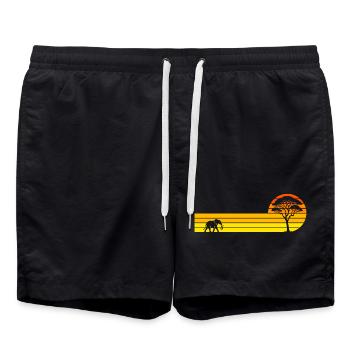 African sunset - Swim Trunks - black - Front - AI Model Male 185 light (185cm)