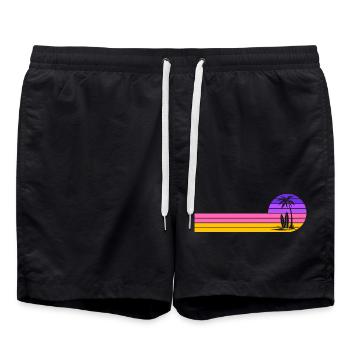 Beach sunset - Swim Trunks - black - Front - AI Model Male 185 light (185cm)