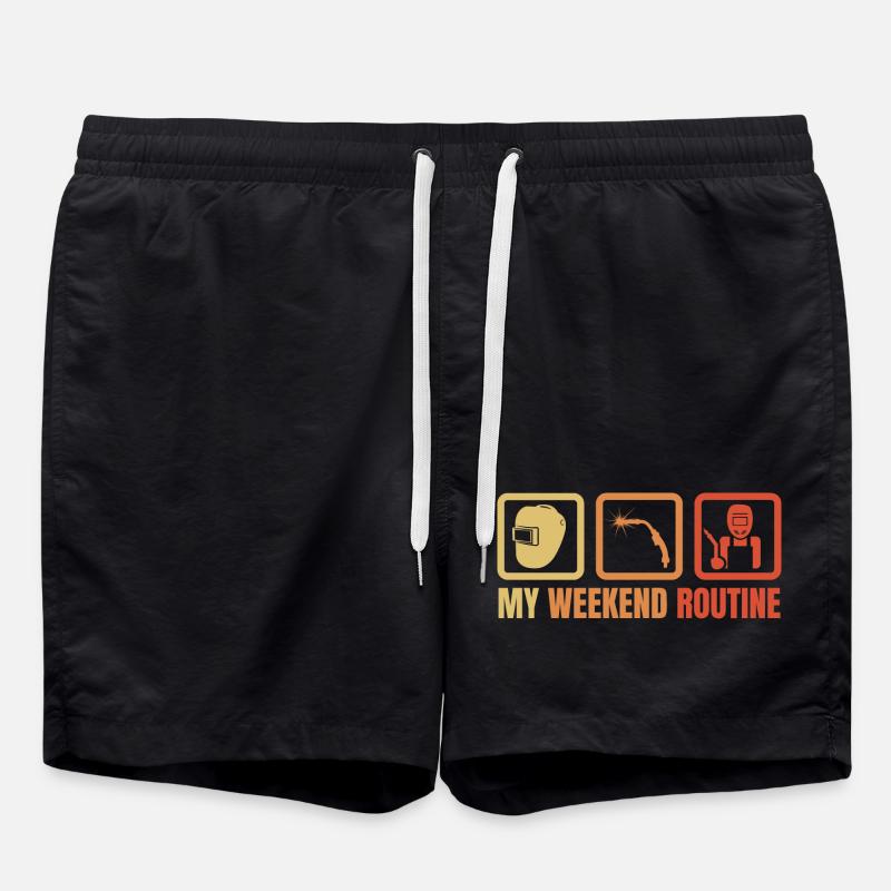 Routine du week-end de soudeur - Short de bain - noir