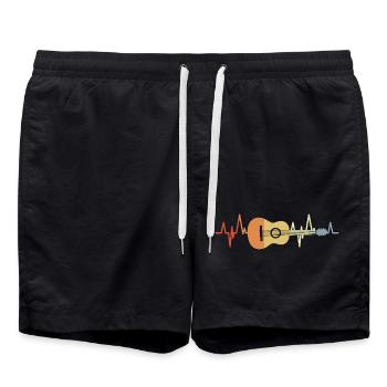 Palpitations cardiaques de guitare - Short de bain - noir - Devant - AI Model Male 185 light (185cm)
