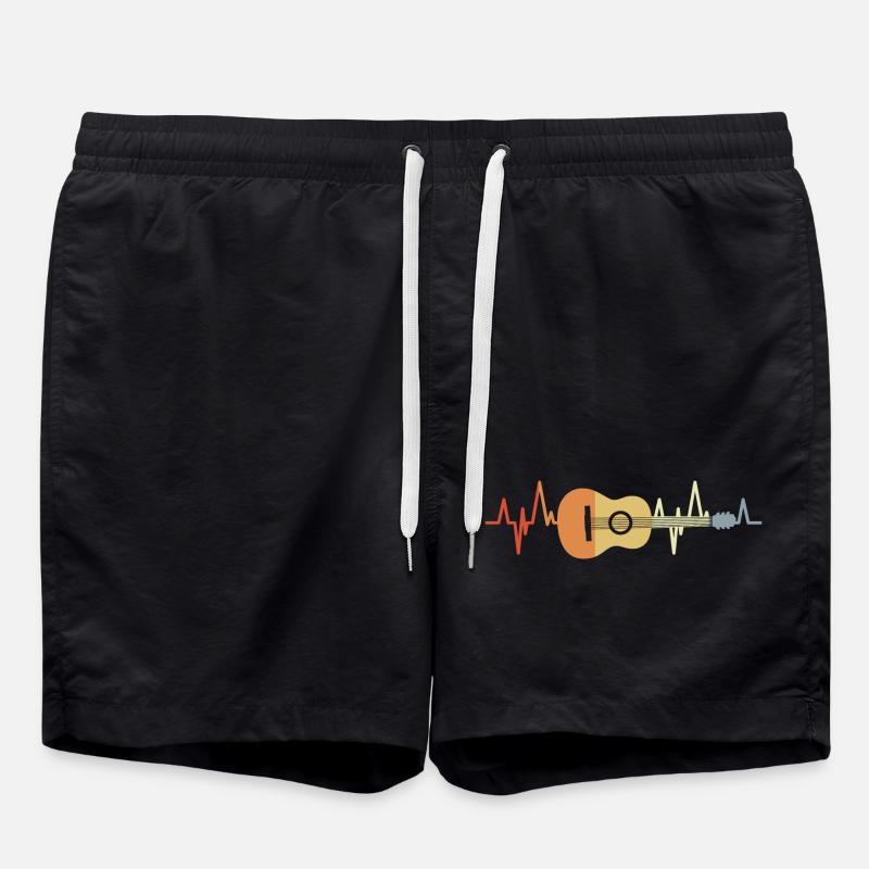 Guitar Heart Palpitations - Swim Trunks - black