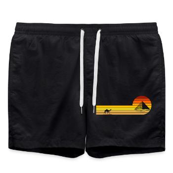 Sunset in Egypt - Swim Trunks - black - Front - AI Model Male 185 light (185cm)