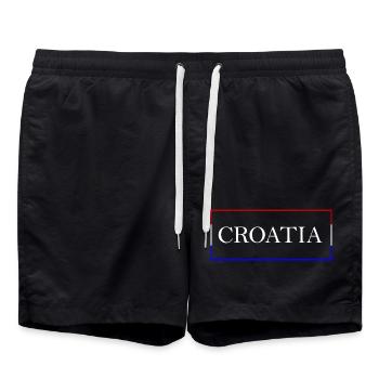 Croatia Design Kroatien - Swim Trunks - black - Front - AI Model Male 185 light (185cm)