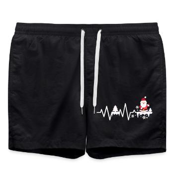 Petit Père Noël Battement de cœur Sapin de Saint-Nicolas - Short de bain - noir - Devant - AI Model Male 185 light (185cm)