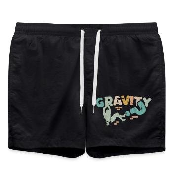 retro bouldern klettern Wand usedlook Symbol Logo - Badeshorts - Schwarz - Vorne - AI Model Male 185 light (185cm)