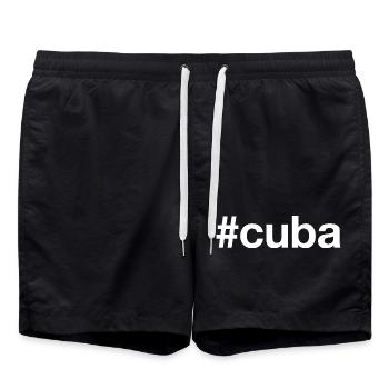 CUBA Hashtag Kuba - Badeshorts - Schwarz - Vorne - AI Model Male 185 light (185cm)