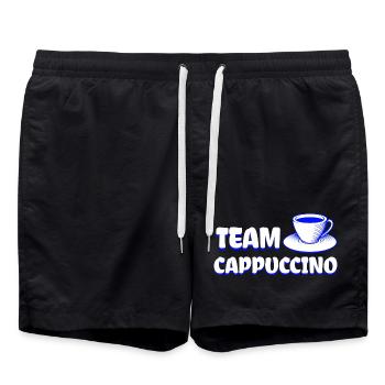 Team Cappuccino - Cool Coffee Design - Short de bain - noir - Devant - AI Model Male 185 light (185cm)