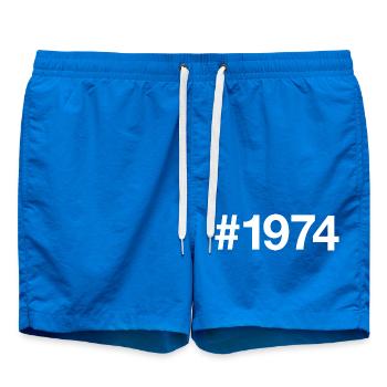 1974 Hashtag 52 years 52nd birthday - Swim Trunks - cobalt blue - Front