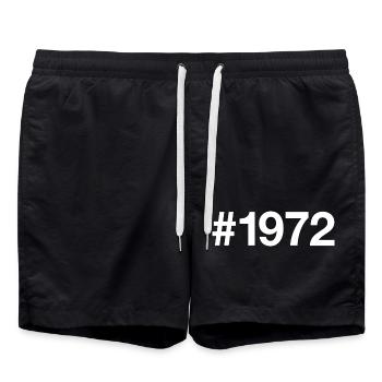 1972 Hashtag 54 years 54th birthday - Swim Trunks - black - Front - AI Model Male 185 light (185cm)