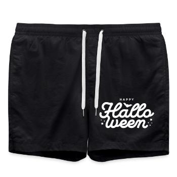 Festive Halloween Bat Typography Design - Swim Trunks - black - Front - AI Model Male 185 light (185cm)