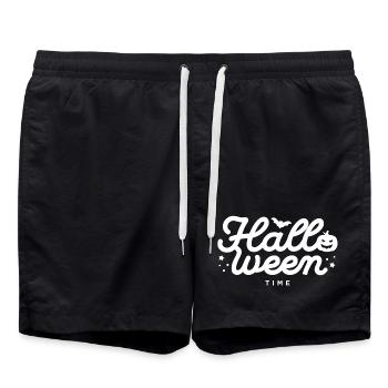 Festliches Halloween Fledermaus und Kürbis Design - Badeshorts - Schwarz - Vorne - AI Model Male 185 light (185cm)