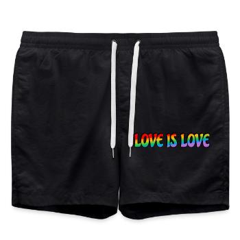 Regenbogen-Liebe ist Liebe - Badeshorts - Schwarz - Vorne - AI Model Male 185 light (185cm)