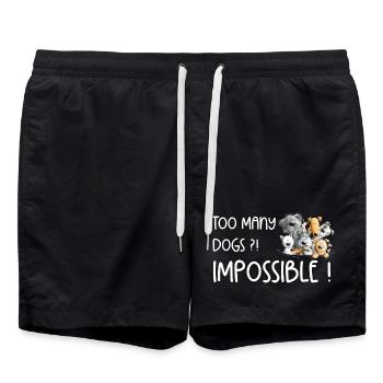 Caca de chien Pack de chien Trop de chiens disant - Short de bain - noir - Devant - AI Model Male 185 light (185cm)