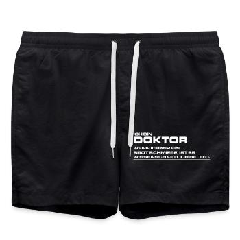 Ich bin Doktor - Wenn ich mir ein Brot schmiere - - Badeshorts - Schwarz - Vorne - AI Model Male 185 light (185cm)