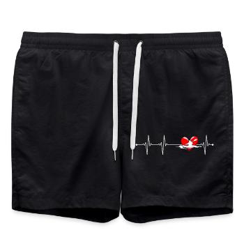 Heartbeat Glide Fitness - Swim Trunks - black - Front - AI Model Male 185 light (185cm)