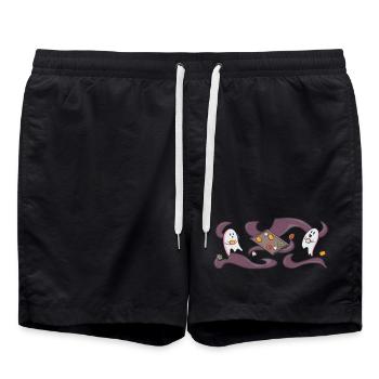 Ghosts Baking Cookies - Wide Motif - Swim Trunks - black - Front - AI Model Male 185 light (185cm)