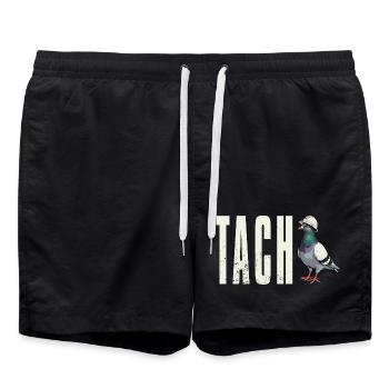 T-Shirt Ruhrpott Tach Dialekt Taube Ruhrgebiet - Badeshorts - Schwarz - Vorne - AI Model Male 185 light (185cm)