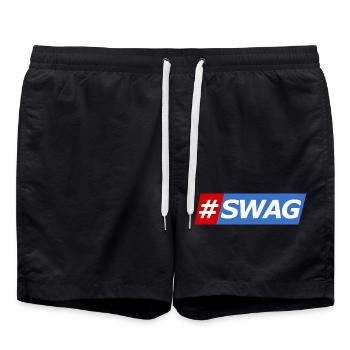 SWAG Block Colors Hashtag - Swim Trunks - black - Front - AI Model Male 185 light (185cm)