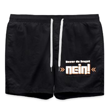 Bevor du fragst Nein! - Badeshorts - Schwarz - Vorne - AI Model Male 185 light (185cm)