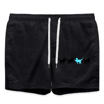 4 Cats Friends Team Four Paws Hands Welcome - Swim Trunks - black - Front - AI Model Male 185 light (185cm)
