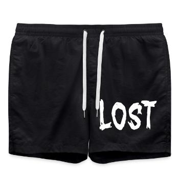 LOST - Swim Trunks - black - Front - AI Model Male 185 light (185cm)
