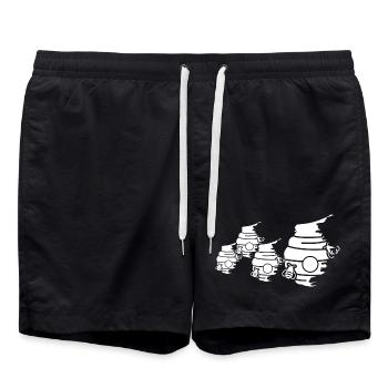 Beehive Sketch - Swim Trunks - black - Front - AI Model Male 185 light (185cm)