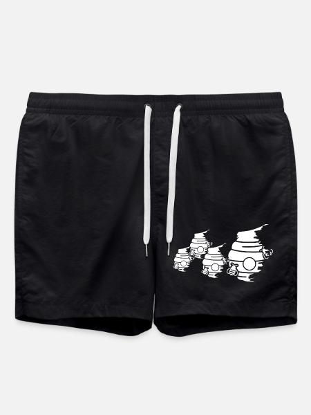 Beehive Sketch - Swim Trunks - black