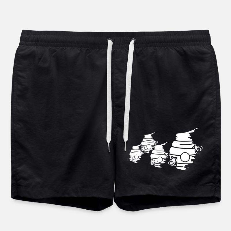 Beehive Sketch - Swim Trunks - black