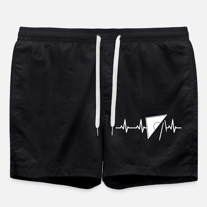 Geotriangle Heart Line - Swim Trunks - black