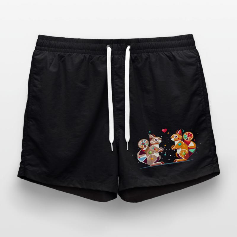 zwei Eichhörnchen mit Herz-farbenfroher Hingucker Badeshorts