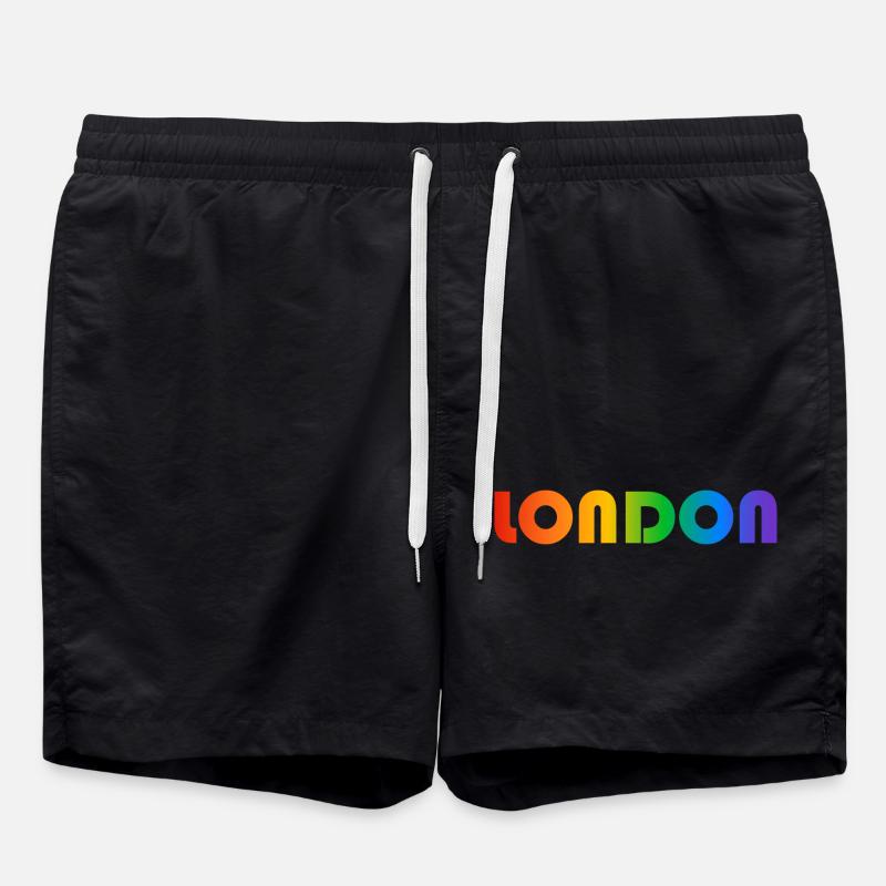 Texte arc-en-ciel de Londres - Short de bain - noir