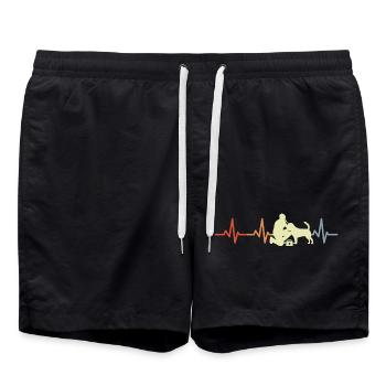 Vintage Vet Heartbeat - Swim Trunks - black - Front - AI Model Male 185 light (185cm)