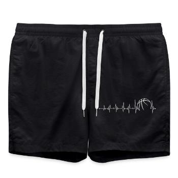 Basketball Heartbeat Line - Swim Trunks - black - Front - AI Model Male 185 light (185cm)