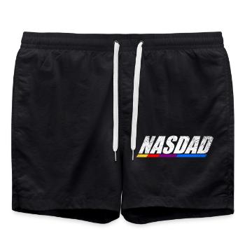 Vape Genre Retro Logo Design Nasdad - Badeshorts - Schwarz - Vorne - AI Model Male 185 light (185cm)
