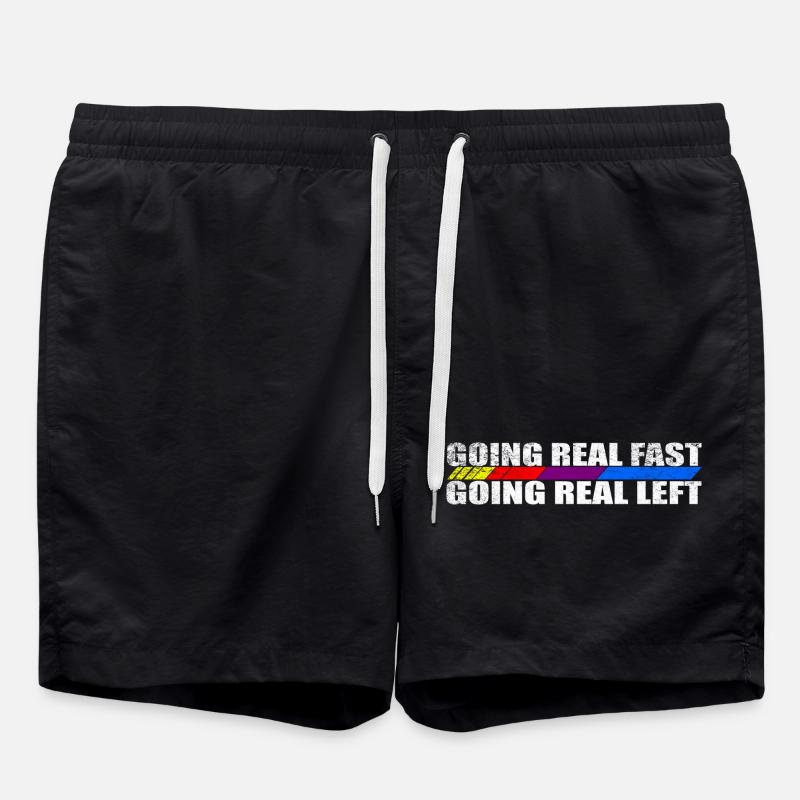 Racing stripe motif for speed lovers - Swim Trunks - black