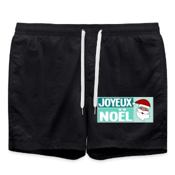 WEIHNACHTSMANN. WEIHNACHTEN. FROHE WEIHNACHTEN. FROHE WEIHNACHTEN - Badeshorts - Schwarz - Vorne - AI Model Male 185 light (185cm)