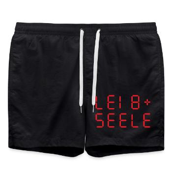 Leib und Seele Taschenrechner drehen digital retro - Badeshorts - Schwarz - Vorne - AI Model Male 185 light (185cm)