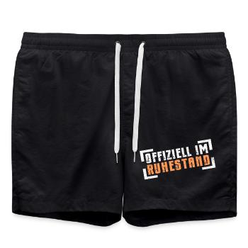 Ruhestand Rentner Rentnerin - Badeshorts - Schwarz - Vorne - AI Model Male 185 light (185cm)